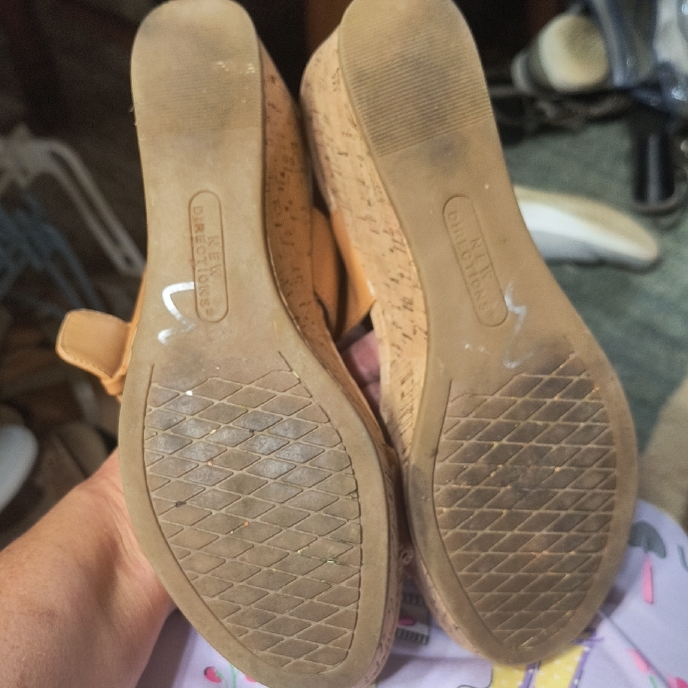 Tan Cork Wedge Sandals - Picture 5 of 5